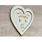 Svatební talířek na snubní prstýnky s jmény hor