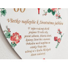 Dřevěné srdíčko 30cm Jubileum + věnování NA MÍRU