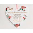 Dřevěné srdíčko 30cm Jubileum + věnování NA MÍRU