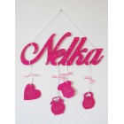 Dárek pro novorozence barva cyklamenová