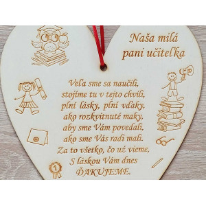 Dárek pro paní učitelku díky od žáků 25 cm 2
