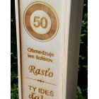 Dřevěné dárkové balení na víno k jubileu