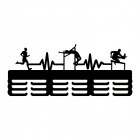 Dřevěný věšák na medaile malovaný 55 cm - běh, skok do výšky a běh přes překážky