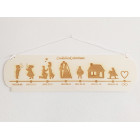 Dřevěná tabule šířka 55 cm Příběh naší rodiny