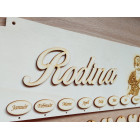 Dřevěný rodinný kalendář typu A s nápisem + vaše FOTO