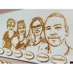 Rodinný kalendář laserovaný 2