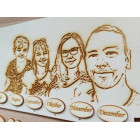 Dřevěný rodinný kalendář typu A s nápisem + vaše FOTO