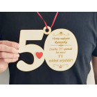 Narozeninová medaile ve tvaru čísla 50