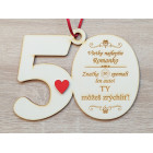 Narozeninová medaile ve tvaru čísla 50