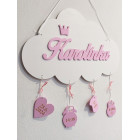 Jméno na obláčku s údaji o narození 50 cm