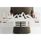 65cm Malowany věšák bílá patina - Nordic walking