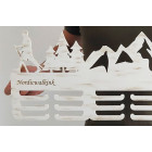 65cm Malowany věšák bílá patina - Nordic walking