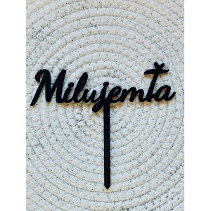 Miluji Tě dřevěný přibitý černý 20 cm 2