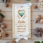 Dřevěná svatební obálka na peníze 20x10cm