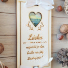 Dřevěná svatební obálka na peníze 20x10cm