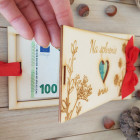 Dřevěný obal na peníze k splnění snů 20x10cm