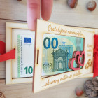 Dřevěný obal na peníze skromný milión 20x10cm