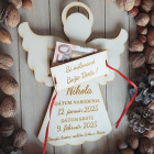 Dárek na křest výška 25 cm ANDĚLÍČEK