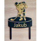 Dřevěný hokejový pálka šířka 13cm malovaný - královská modrá