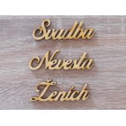 Nápisy Ženich Svatba Nevěsta set 20x60mm