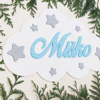 Dřevěné jméno a hvězdičky na obláčku šířka 50cm