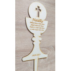 Dřevěný zápich kalich na dort s textem na míru 20cm