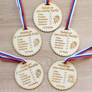 Dárek pro paní učitelku medaile 9cm 2