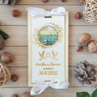 Dřevěná obálka na peníze svatební 20x10cm