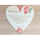 Dřevěné srdíčko 30cm milá babička + věnování NA MÍRU