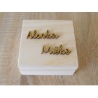 Svatební krabička na prstýnky přírodní