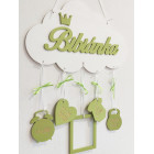 Jméno na oblaku s údaji 35cm zelená