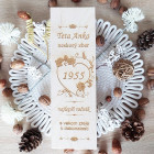 Dárkový dřevěný obal na víno s kovovým uzavíráním