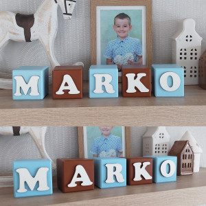 Dřevěné kostky s jménem 2
