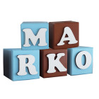 Dřevěné malované kostky se jménem 5,5cm/kus