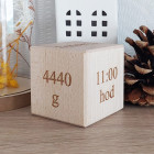 Dřevěná kostka s údaji o narození 5,5cm