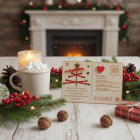 Vánoční pohlednice dřevěná 18x12, 50cm