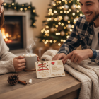 Vánoční pohlednice dřevěná 18x12, 50cm