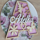 Písmeno 30cm se jménem - víla barva přírodní