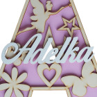 Písmeno 30cm se jménem - víla barva přírodní