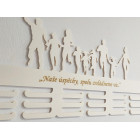 Věšák na medaile RODINA běh laserovaným textem 55cm