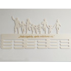 Věšák na medaile RODINA běh laserovaným textem 55cm