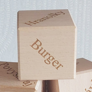 Dřevěná kostka pro nerozhodné 5,5cm - Jídlo 2