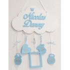 Dvoj jméno na obláčku s údaji o narození 35cm