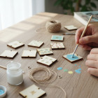 Doplňky výřez čtverce s opálenými hranami k rodinnému kalendáři