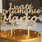 Dřevěná zástava prvního svatého přijímání S JMÉNEM a DATUMEM 15 cm