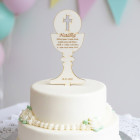 Dřevěný zápich kalich na dort s textem na míru 20cm