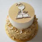 Dřevěný výřez kalichu s hroznem hostie 15x22cm