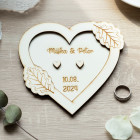 Svatební podnoska na svatební prstýnky s jmény list