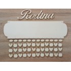 Dřevěný rodinný kalendář typ A s nápisem "Rodina" CS