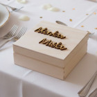 Svatební krabička na prstýnky přírodní